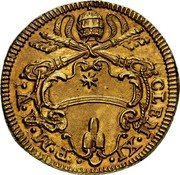 Italy Scudo D'oro Clement XI ND (1705) V KM# 678 CLEM. XI. P. M. A. V. coin obverse Italy Scudo D'oro Clement XI ND (1705) V KM# 678 CLEM. XI. P. M. A. V. coin obverse