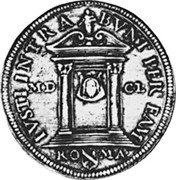 Italy Testone Innocent X 1650 MDCL (1650)-VI KM# 253 IVSTI INTRA BVNT PER EAM RO MA MD CI coin reverse Italy Testone Innocent X 1650 MDCL (1650)-VI KM# 253 IVSTI INTRA BVNT PER EAM RO MA MD CI coin reverse