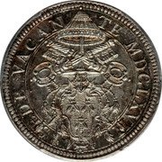 Italy Testone Sede Vacante 1667 MDCLXVII KM# 308 SEDE VACAN TE MDCLXVII coin obverse Italy Testone Sede Vacante 1667 MDCLXVII KM# 308 SEDE VACAN TE MDCLXVII coin obverse