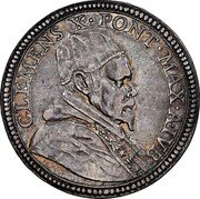 Italy Testone Clemente X 1675 KM# 365 CLEMENS X PONT MAX AIVB coin obverse Italy Testone Clemente X 1675 KM# 365 CLEMENS X PONT MAX AIVB coin obverse