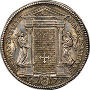 Italy Testone 1675 KM# 366 Papacy Standard Coinage ET CLAVSO OSTTO ORAPATREMTVVM 16 75 coin reverse Italy Testone 1675 KM# 366 Papacy Standard Coinage ET CLAVSO OSTTO ORAPATREMTVVM 16 75 coin reverse