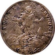 Italy Testone Alexander VIII 1690 KM# 522 SANCTI BRVNONIS 16 90 coin reverse Italy Testone Alexander VIII 1690 KM# 522 SANCTI BRVNONIS 16 90 coin reverse
