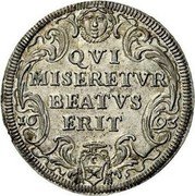 Italy Testone Innocent XII 1693 III KM# A553 QVI MISERETVR BEATVS ERIT coin reverse