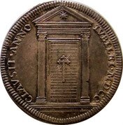 Italy Testone Clement XI 1700 I KM# 647 CLAVSIT ANNO IVBILEI MDCC coin reverse Italy Testone Clement XI 1700 I KM# 647 CLAVSIT ANNO IVBILEI MDCC coin reverse