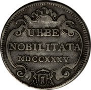 Italy Testone Clement XII 1735 MDCCXXXV KM# 862 URBE NOBILITATA MDCCXXXV coin reverse Italy Testone Clement XII 1735 MDCCXXXV KM# 862 URBE NOBILITATA MDCCXXXV coin reverse