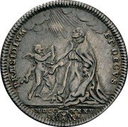 Italy Testone Clement XII 1735 MDCCXXXV-V KM# 865 PRAESIDIVM ET DECVS MDCC XXXV O H coin reverse Italy Testone Clement XII 1735 MDCCXXXV-V KM# 865 PRAESIDIVM ET DECVS MDCC XXXV O H coin reverse