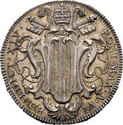 Italy Testone Benedict XIV 1746 MDCCXLVI-VI KM# 952 BENEDICT XIV PONT MAX A VI coin obverse
