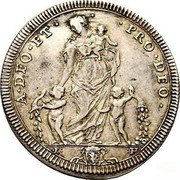 Italy Testone Clement XI ND (1708) VIII KM# 708 A DEO ET PRO DEO E H coin reverse Italy Testone Clement XI ND (1708) VIII KM# 708 A DEO ET PRO DEO E H coin reverse