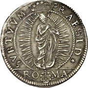 Italy Testone (Urbano VIII) KM# 191 SVB TVVM PRAESID RO MA coin reverse Italy Testone (Urbano VIII) KM# 191 SVB TVVM PRAESID RO MA coin reverse