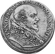 Italy Testone Innocent X ND (1645) II KM# 232 INNOCENTIVS X PON MAX A II coin obverse Italy Testone Innocent X ND (1645) II KM# 232 INNOCENTIVS X PON MAX A II coin obverse