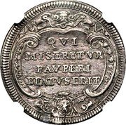 Italy Testone Clement XI ND (1708) ND(1708)-VIII KM# 694 QVI MISERETVR PAVPERI BEATVS ERIT coin reverse Italy Testone Clement XI ND (1708) ND(1708)-VIII KM# 694 QVI MISERETVR PAVPERI BEATVS ERIT coin reverse