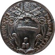 Italy Testone Clement XI ND (1708) VIII KM# 706 CLEMENS XI P M AN VIII coin obverse Italy Testone Clement XI ND (1708) VIII KM# 706 CLEMENS XI P M AN VIII coin obverse