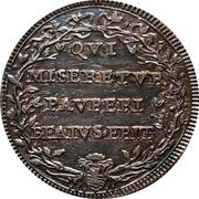 Italy Testone Clement XI ND (1708) VIII KM# 706 QVI MISERETVR PAVPERIS BEATVS ERIT coin reverse Italy Testone Clement XI ND (1708) VIII KM# 706 QVI MISERETVR PAVPERIS BEATVS ERIT coin reverse