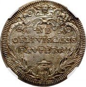 Italy Testone Clement XI ND (1710) X KM# 737 NE OBLIVISCARIS PAVPERVM coin reverse Italy Testone Clement XI ND (1710) X KM# 737 NE OBLIVISCARIS PAVPERVM coin reverse