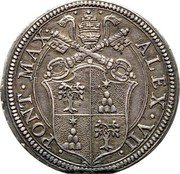 Italy Testone Alexander VII ND KM# 278.2 ALEX VII PONT MAX coin obverse Italy Testone Alexander VII ND KM# 278.2 ALEX VII PONT MAX coin obverse