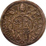 Italy Testone Alexander VII ND KM# 278.1 PONT MAX ALEX VII coin obverse Italy Testone Alexander VII ND KM# 278.1 PONT MAX ALEX VII coin obverse