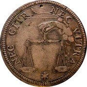 Italy Testone Alexander VII ND KM# 278.1 NEC CITRA NEC VLTRA coin reverse Italy Testone Alexander VII ND KM# 278.1 NEC CITRA NEC VLTRA coin reverse
