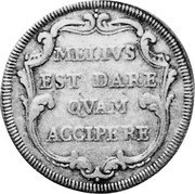 Italy Testone Innocent XI ND KM# 447 MELIVS EST DARE QVAM ACCIPERE coin reverse Italy Testone Innocent XI ND KM# 447 MELIVS EST DARE QVAM ACCIPERE coin reverse