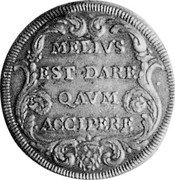 Italy Testone Innocent XI ND KM# 445 MELIVS EST DARE QAVM ACCIPERE coin reverse Italy Testone Innocent XI ND KM# 445 MELIVS EST DARE QAVM ACCIPERE coin reverse