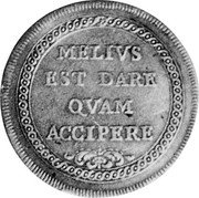 Italy Testone Innocent XI ND KM# 443 MELIVS EST DARE QVAM ACCIPERE coin reverse Italy Testone Innocent XI ND KM# 443 MELIVS EST DARE QVAM ACCIPERE coin reverse