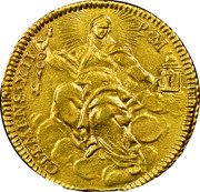 Italy Zecchino Clement XII 1738 KM# 888 CLEMENS XII P M coin obverse Italy Zecchino Clement XII 1738 KM# 888 CLEMENS XII P M coin obverse