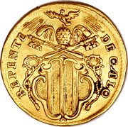 Italy Zecchino Benedict XIV 1740 I KM# 936 REPENTE DE CÆLO coin reverse Italy Zecchino Benedict XIV 1740 I KM# 936 REPENTE DE CÆLO coin reverse
