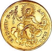 Italy Zecchino Benedict XIV 1740 I KM# 936 BEN XIV P M A I 1740 coin obverse Italy Zecchino Benedict XIV 1740 I KM# 936 BEN XIV P M A I 1740 coin obverse