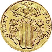 Italy Zecchino Benedict XIV 1740 I KM# 935 DEDIT PIGNVS coin reverse Italy Zecchino Benedict XIV 1740 I KM# 935 DEDIT PIGNVS coin reverse