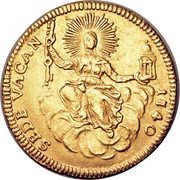 Italy Zecchino Annibale Albani 1740 KM# 934 SEDE VACAN 1740 coin obverse Italy Zecchino Annibale Albani 1740 KM# 934 SEDE VACAN 1740 coin obverse