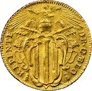 Italy Zecchino Benedict XIV 1741 I KM# 943 REPENTE DE CAELO coin reverse Italy Zecchino Benedict XIV 1741 I KM# 943 REPENTE DE CAELO coin reverse