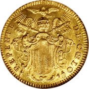 Italy Zecchino Benedict XIV 1750 KM# 971 REPENTE DE CAELO coin reverse Italy Zecchino Benedict XIV 1750 KM# 971 REPENTE DE CAELO coin reverse