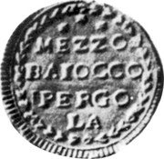 Italy 1/2 Baiocco Pergola 1798 KM# 4.1 coin obverse Italy 1/2 Baiocco Pergola 1798 KM# 4.1 coin obverse