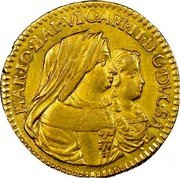Italy 1/2 Doppia Vittorio Amedeo II 1676 KM# 293 MAR IO BAP VIC AM II D G DVC SAB coin obverse Italy 1/2 Doppia Vittorio Amedeo II 1676 KM# 293 MAR IO BAP VIC AM II D G DVC SAB coin obverse
