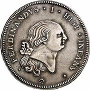 Italy 1/2 Ducato Ferdinand I 1784 C# 12 FERDINANDVS I HISP INFANS coin obverse Italy 1/2 Ducato Ferdinand I 1784 C# 12 FERDINANDVS I HISP INFANS coin obverse