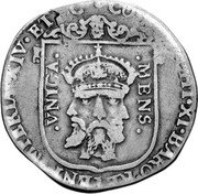 Italy 1/2 Filippo Antonio Teodoro 1676 KM# 11 VNICA MENS CO MVSOCHI XI BARO RETENI IMPERIA XIV ET C coin reverse Italy 1/2 Filippo Antonio Teodoro 1676 KM# 11 VNICA MENS CO MVSOCHI XI BARO RETENI IMPERIA XIV ET C coin reverse