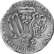 Italy 1/2 Filippo Antonio Gaetano 1686 KM# 26 COMES M XI BAR RETENNII IMPER XV ET C 1686 coin reverse Italy 1/2 Filippo Antonio Gaetano 1686 KM# 26 COMES M XI BAR RETENNII IMPER XV ET C 1686 coin reverse