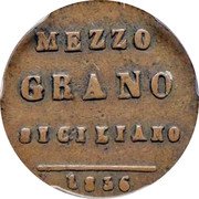 Italy 1/2 Grano (Mezzo Grano) Ferdinando II 1836 KM# 257 MEZZO GRANO SICILIANO 1836 coin reverse Italy 1/2 Grano (Mezzo Grano) Ferdinando II 1836 KM# 257 MEZZO GRANO SICILIANO 1836 coin reverse