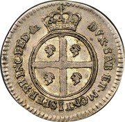 Italy 1/2 Reale Carlo Emanuele III 1770 KM# 56 DVX SAB ET MONTISFER PRINC PED &. coin reverse Italy 1/2 Reale Carlo Emanuele III 1770 KM# 56 DVX SAB ET MONTISFER PRINC PED &. coin reverse