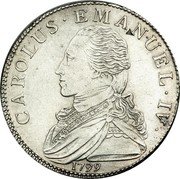 Italy 1/2 Scudo Carlo Emanuele IV 1799 KM# 97 CAROLUS EMANUEL IV 1798 coin obverse Italy 1/2 Scudo Carlo Emanuele IV 1799 KM# 97 CAROLUS EMANUEL IV 1798 coin obverse