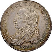 Italy 1/2 Scudo 1815 ALAVY KM# 111 Kingdom Mainland Coinage VIC EM D G REX SAR CYP ET IER coin obverse Italy 1/2 Scudo 1815 ALAVY KM# 111 Kingdom Mainland Coinage VIC EM D G REX SAR CYP ET IER coin obverse