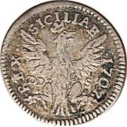 Italy 1/2 Tari (Mezzo Tari) Filippo V 1707 DD-S KM# 77 REX SICILIAE 1707 DD S coin reverse Italy 1/2 Tari (Mezzo Tari) Filippo V 1707 DD-S KM# 77 REX SICILIAE 1707 DD S coin reverse