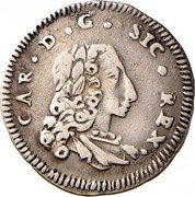 Italy 1/2 Tari (Mezzo Tari) Carlo 1735 KM# 143 CAR D G SIC REX coin obverse Italy 1/2 Tari (Mezzo Tari) Carlo 1735 KM# 143 CAR D G SIC REX coin obverse