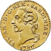 Italy 1/4 Doppia Vittorio Amedeo III. Sardinia 1786 KM# 84 VIC AM D G REX SARDINIAE 1786 coin obverse Italy 1/4 Doppia Vittorio Amedeo III. Sardinia 1786 KM# 84 VIC AM D G REX SARDINIAE 1786 coin obverse