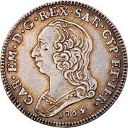 Italy 1/4 Scudo Carlo Emanuele III 1765 KM# 46 CAR EM D G REX SAR CYP ET IER 1770 coin obverse Italy 1/4 Scudo Carlo Emanuele III 1765 KM# 46 CAR EM D G REX SAR CYP ET IER 1770 coin obverse