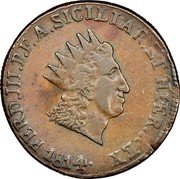 Italy 10 Grani Ferdinando III 1814 VB KM# 251 FERD III P F A SICILIAR ET HIER REX 1815 coin obverse Italy 10 Grani Ferdinando III 1814 VB KM# 251 FERD III P F A SICILIAR ET HIER REX 1815 coin obverse