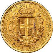 Italy 10 Lira Carlo Alberto 1833 F//P (b) KM# 136.2 DVX SAB GENVAE ET MONTISF PRINC PED &. L 10 coin reverse Italy 10 Lira Carlo Alberto 1833 F//P (b) KM# 136.2 DVX SAB GENVAE ET MONTISF PRINC PED &. L 10 coin reverse