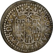 Italy 10 Soldo Odoardo Farnese ND KM# 7 ODOA FAR PA E P DVX V coin obverse Italy 10 Soldo Odoardo Farnese ND KM# 7 ODOA FAR PA E P DVX V coin obverse