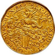 Italy 10 Zecchino Antonio Teodoro Trivulzio 1677 KM# 19 COMES MVSOCHI X BAR RET IMPE XIIII ET C coin reverse Italy 10 Zecchino Antonio Teodoro Trivulzio 1677 KM# 19 COMES MVSOCHI X BAR RET IMPE XIIII ET C coin reverse