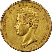 Italy 100 Lira Carlo Alberto 1840 FERRARIS//P (b) KM# 133.2 CAR ALBERTVS D G REX SARD CYP ET HIER FERRARIS 1836 coin obverse Italy 100 Lira Carlo Alberto 1840 FERRARIS//P (b) KM# 133.2 CAR ALBERTVS D G REX SARD CYP ET HIER FERRARIS 1836 coin obverse