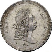 Italy 12 Tari Carlo VI 1732 CP//SM KM# 130 CAROL III D G C P coin obverse Italy 12 Tari Carlo VI 1732 CP//SM KM# 130 CAROL III D G C P coin obverse